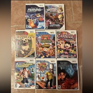 Lot Of Nintendo Wii Video Games - Carnival, Puppy Love, Ten Pin Alley, Turbo